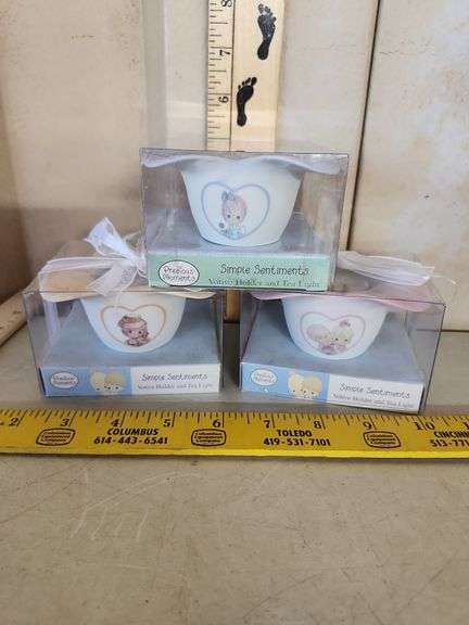 2003 Precious Moments Simple Sentiments Votive Holders & Tealight In Boxes