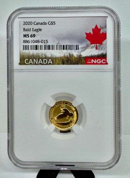 2020 Canada $5 Gold Bald Eagle MS 69
