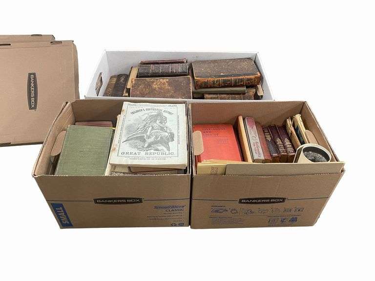 Example Please Call Us GROUP OF BOOKS INCLUDING LEATHER-BOUND EXAMPLES. - Auction Ohio