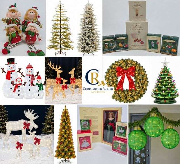 🎄 HUGE CHRISTMAS DECOR AUCTION! NEW LIGHTED TREES, OUTDOOR DISPLAYS, REINDEER, SNOWMEN, HALLMARK ORNAMENTS, BARBIE & MORE!