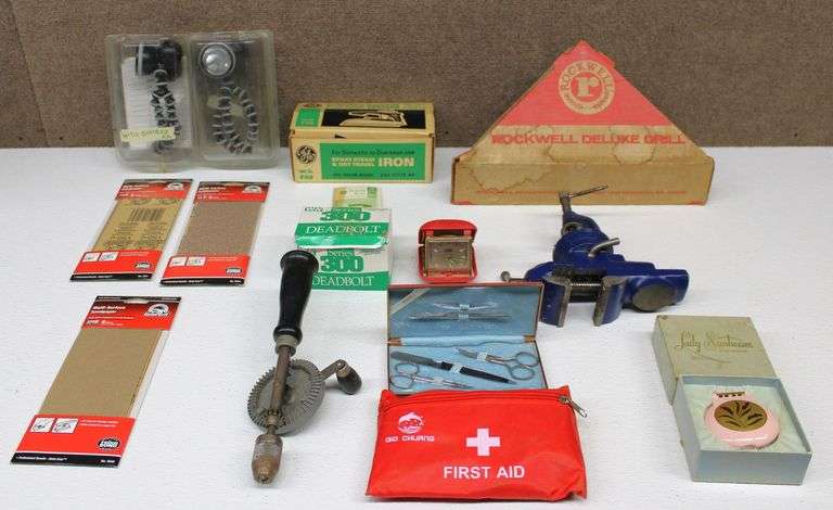 First Aid Log Tracker Tools, Iron, Flashlight, First Aid - Auction Ohio