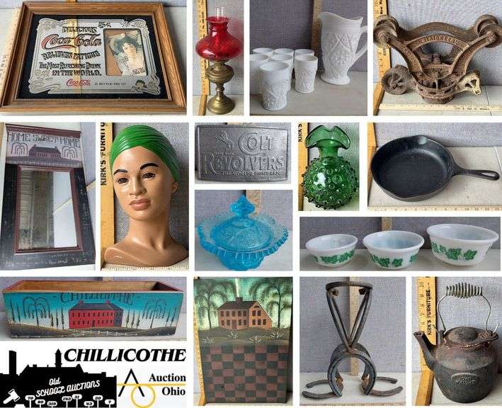 CHILLICOTHE: Daivd Folk Art, Cast Iron, Kemple Glass, & More - Auction Ohio