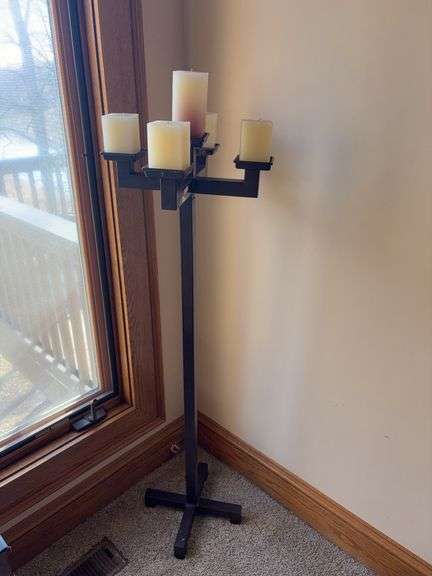 Wooden  Candelabra Floor Stand 52″H
