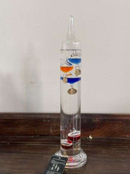 Glass Galileo Thermometer With Multi-Color Floating Bulbs