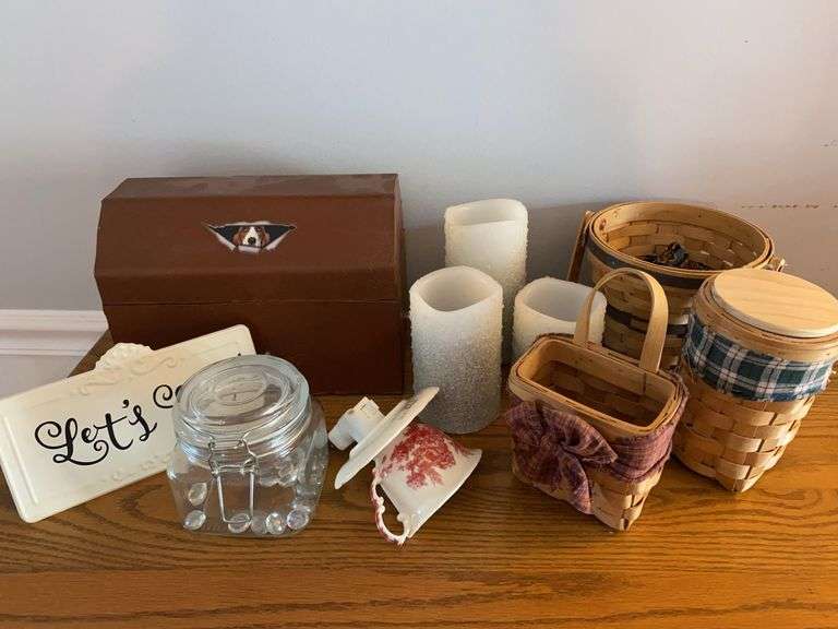 Small Baskets, Electric Candles, Etc.