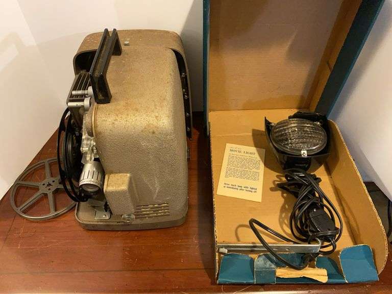 Vintage Bell & Howell Movie Projector + Westinghouse Super 88 Movie Light