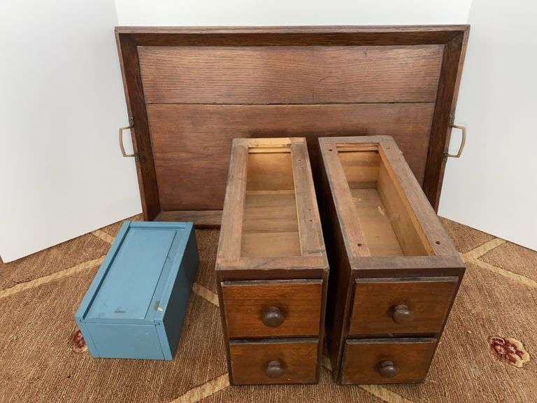Sewing Machine Cabinet Drawers, Wood Tray, Candle Box