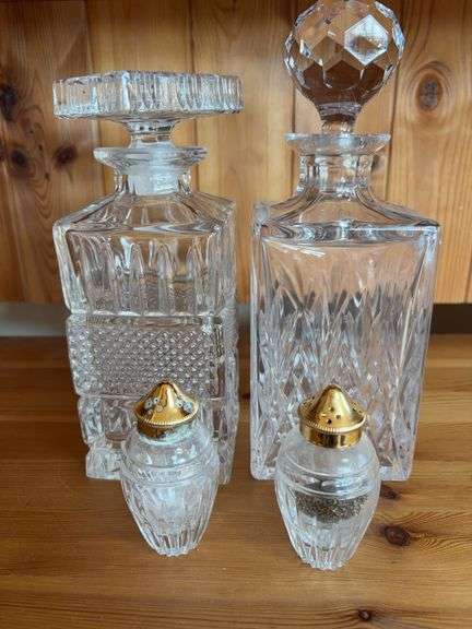Crystal Decanters and Salt & Pepper Shakers
