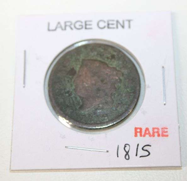 1815 Large Cent Coin in Protective Holder – Rare