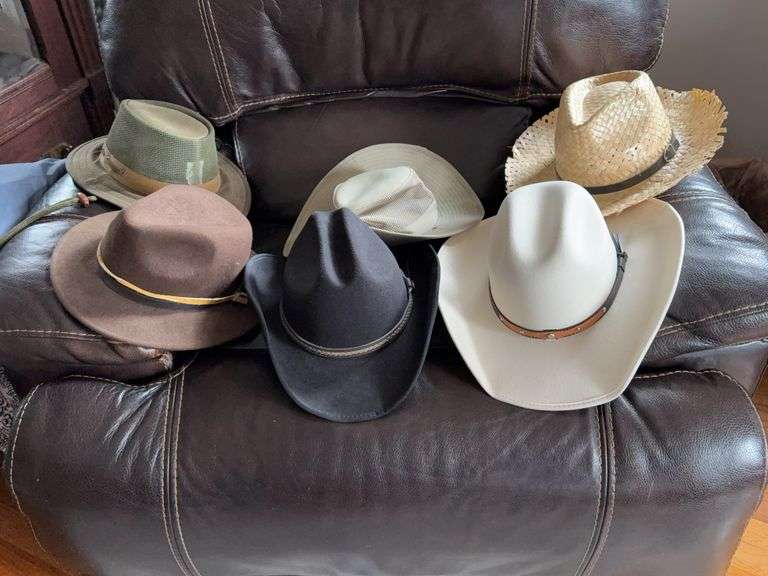 Six Men’s Hats, Including Outback, Swiss Tech, and Eddie Bauer