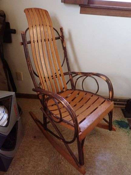 Traditional Amish Hickory Cabin Rocking Chair Rustic Country ...