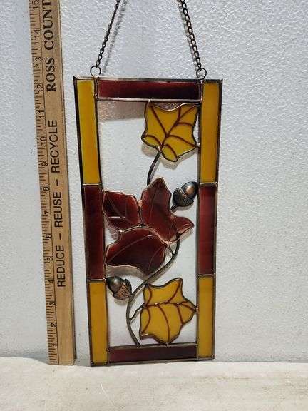 Fall Stained Glass Design Hanger 5.5"X12" - Auction Ohio