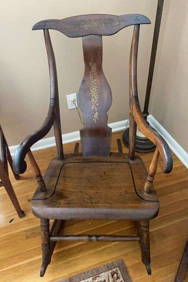 Vintage Rocking Chair w/ Floral Motifs