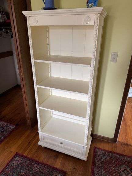 Simply Shabby Chic Wooden Bookshelf with Drawer, 67″H x 28″W x 16″D