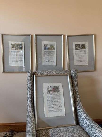 Framed Antique Sheet Music Prints