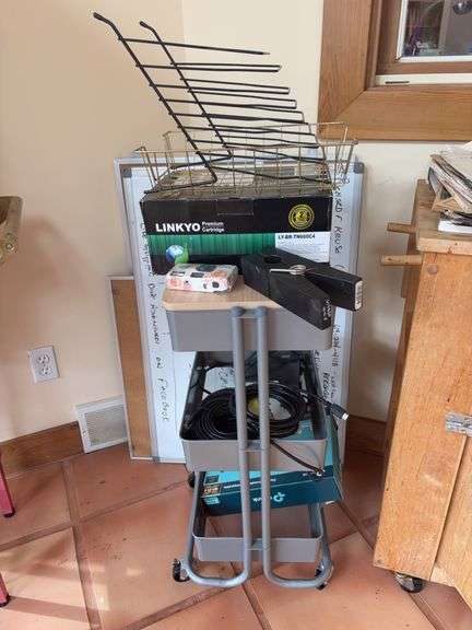 Rolling Cart with Office Supplies