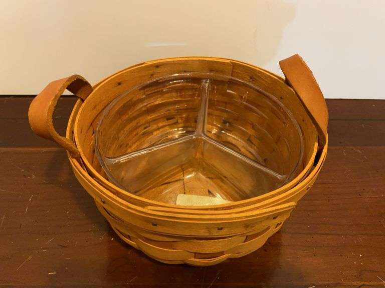 Longaberger Basket w/ Divided Liner - Signed by Longaberger Family Members