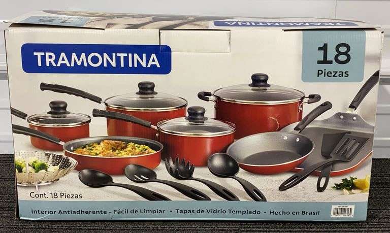 **OPEN BOX/APPEARS NEW** Tramontina Primaware 18 Piece Non-stick Cookware Set, Red