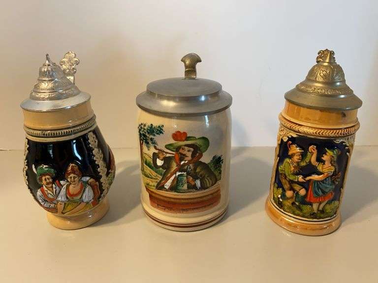 Three Small Vintage Steins