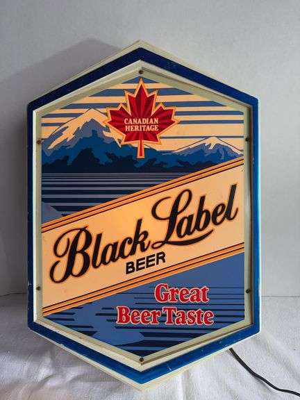 Vintage Black Label beer lighted sign - Auction Ohio
