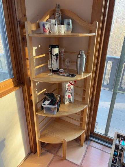 Corner Wooden Shelf Unit 64″H
