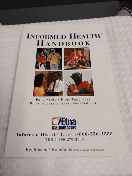 Informed Health Handbook Softback Book, Copyright 1998, Aetna US Healthcare