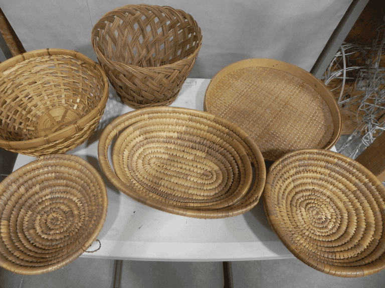 Collection of Hand-Woven Wicker and Seagrass Baskets