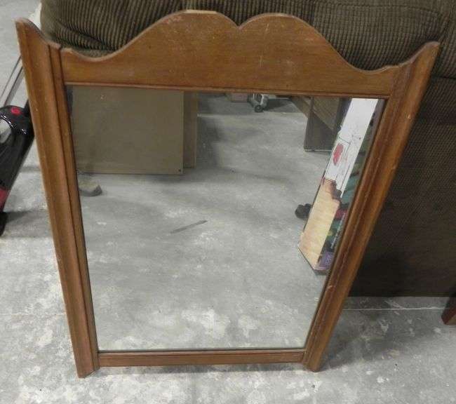 Vintage solid wood dresser mirror