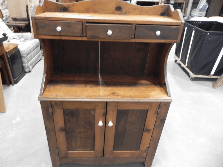 Antique primitive pine dry sink