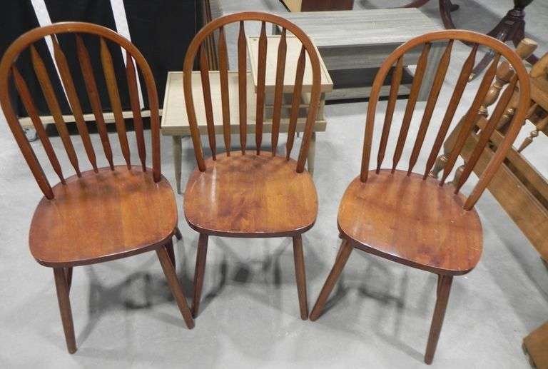 3 wood chairs