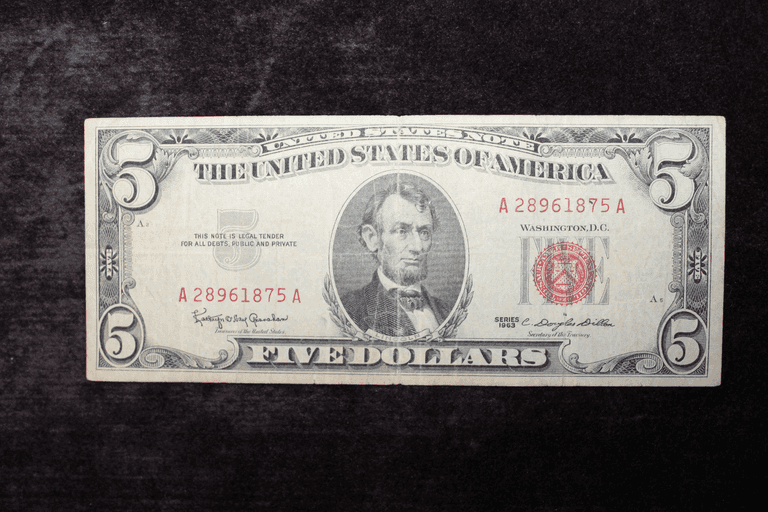 1963 U.S. $5 Red Seal Note - Auction Ohio