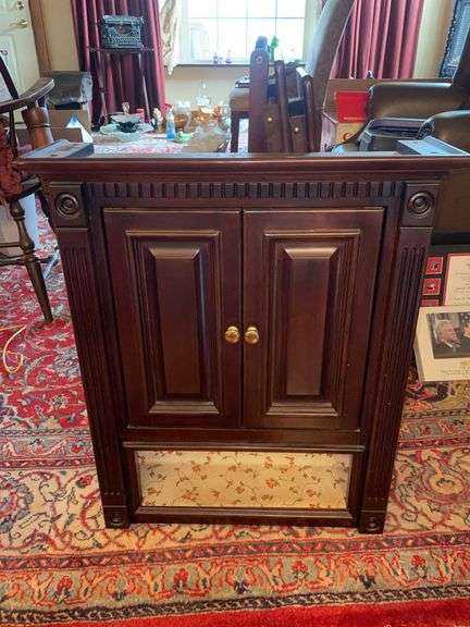 Wood Drop-Leaf Table & Storage Cabinet Combo