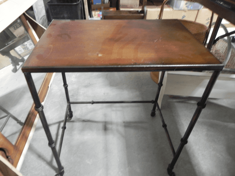 Giacometti-style sculptural metal side table