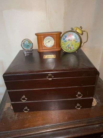 Reed & Barton Flatware Chest w/ Clocks