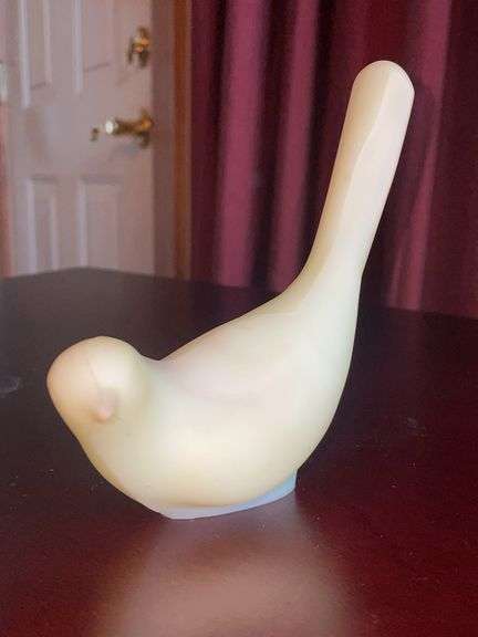 Uranium Glass Bird Figurine