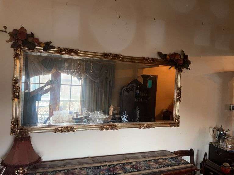 Large Ornate Gold Framed Wall Mirror