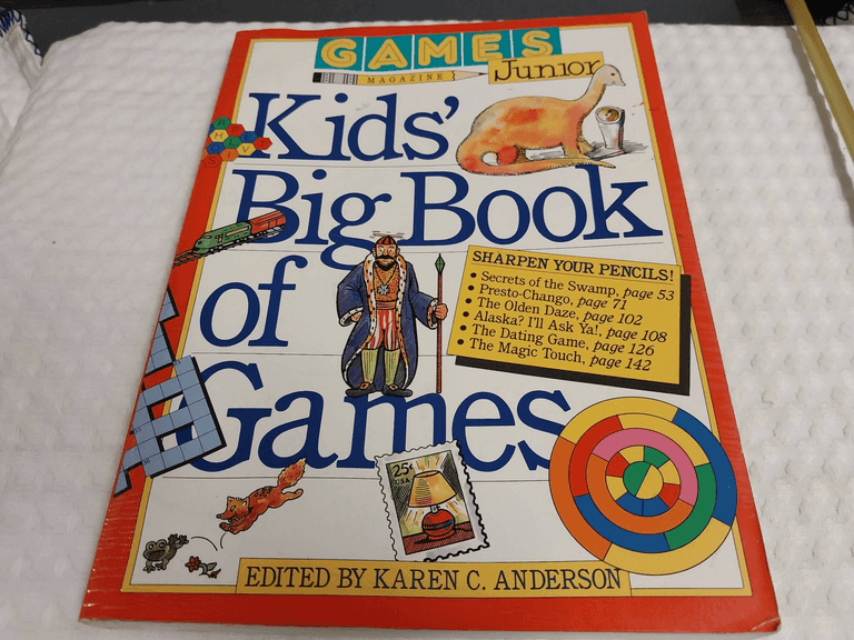 Games Junior: Kids’ Big Book of Games by Karen C. Anderson, First Edition, Copyright 1990