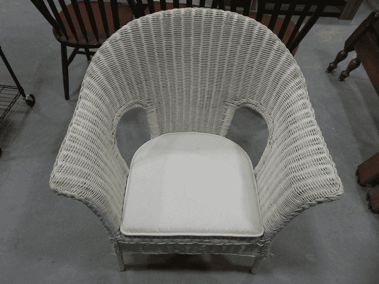 White wicker chair