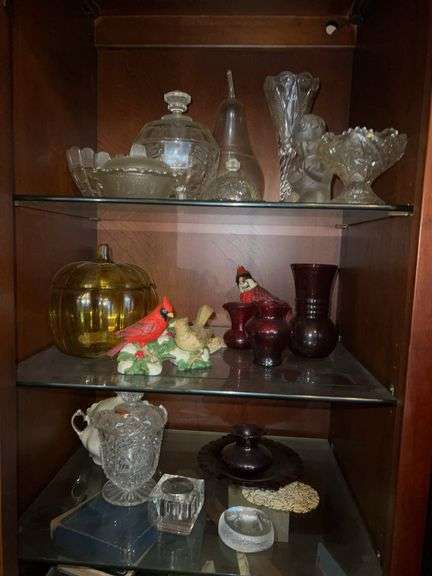 Glassware & Decorative Collectibles Group w/ Vases, Birds & More