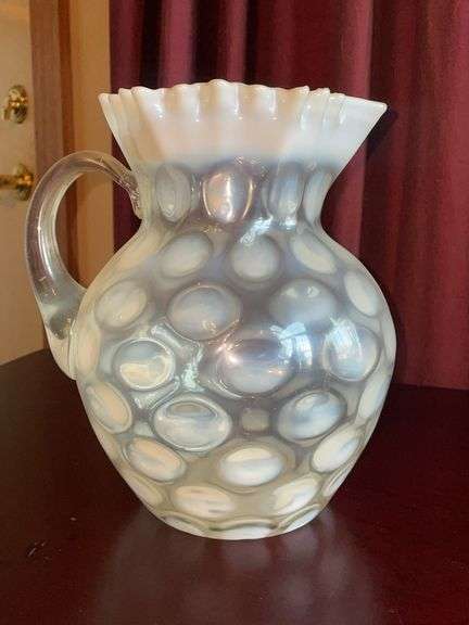 Fenton Opalescent Coin Dot Pitcher