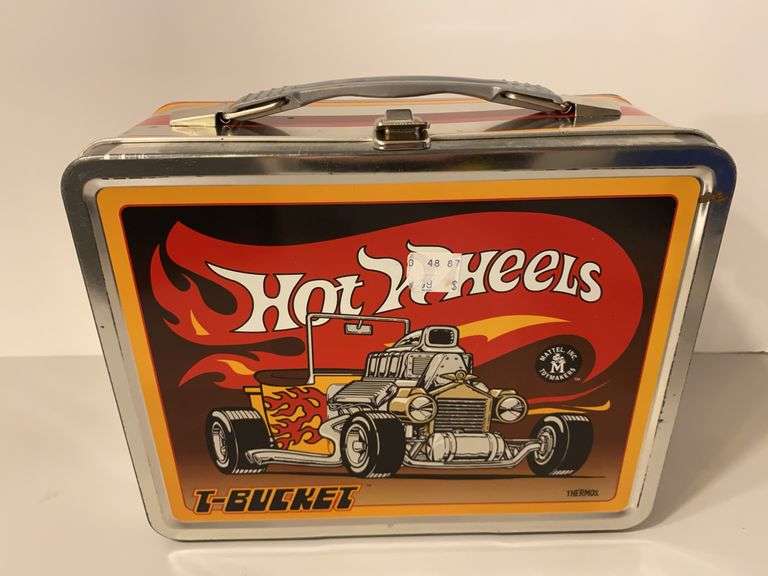 1998 Hot Wheels T-Bucket Metal Lunch Box w/ Thermos