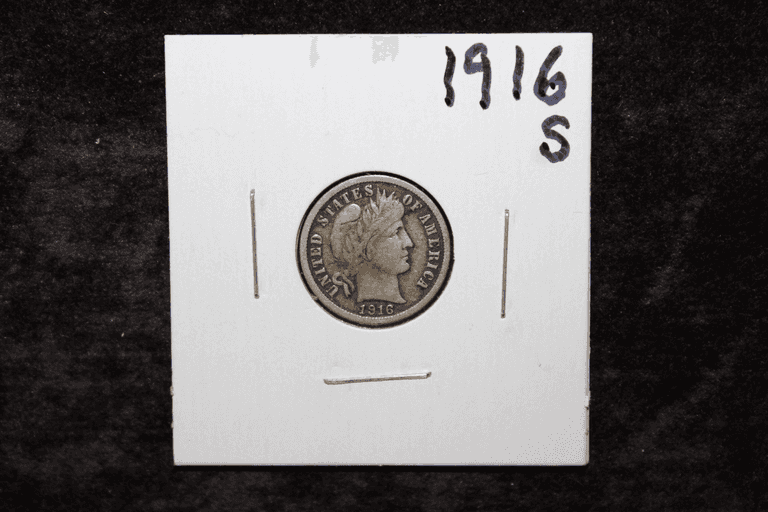 1916-S U.S. Barber Silver Dime
