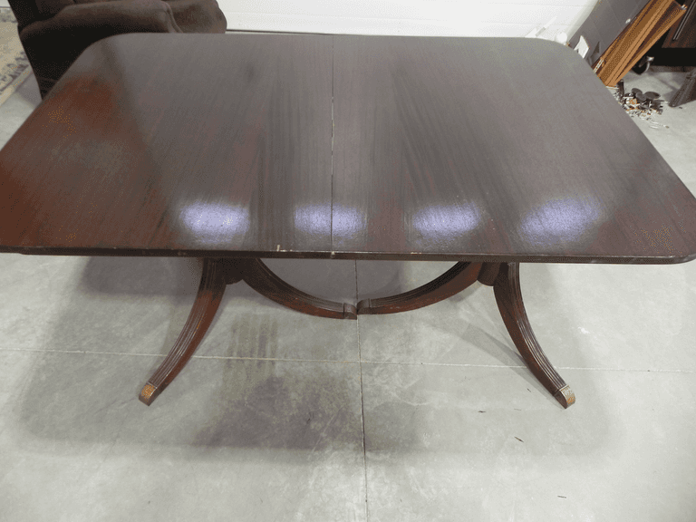 Regency-style mahogany double-pedestal dining table