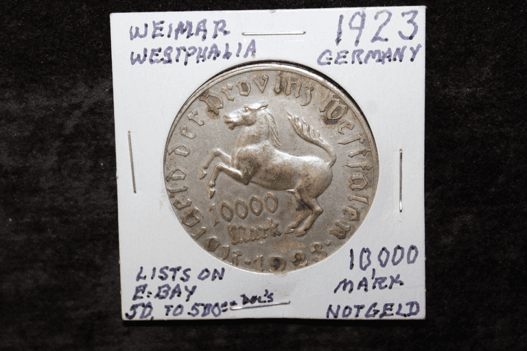 1923 German 10,000 Mark Coin
