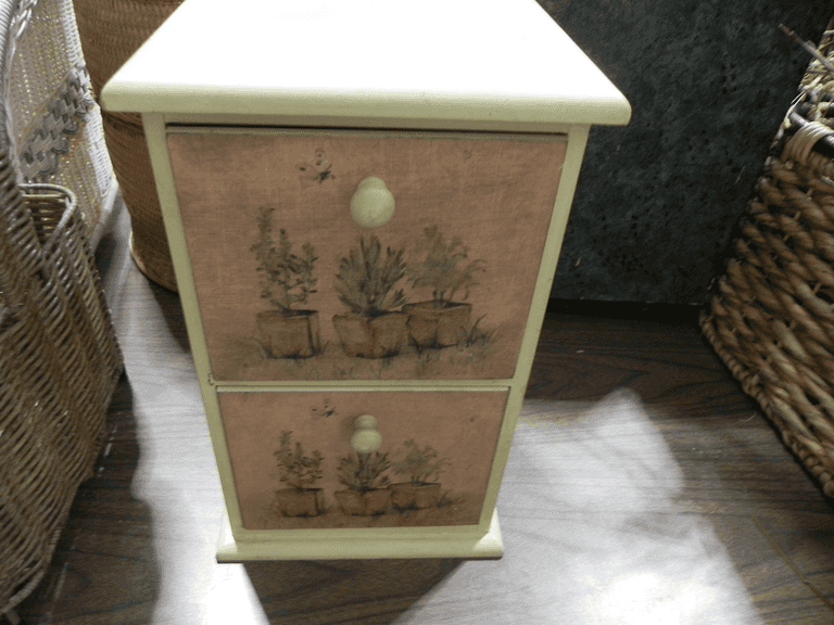 Vintage tabletop herb or spice chest,