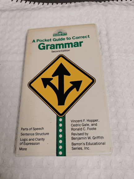 A Pocket Guide To Correct Grammar, Second Edition, Copyright 1990, Hardback By Hopper, Gale, And Foo