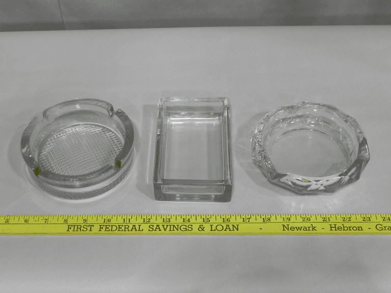 2 Ashtrays and Glass Box
