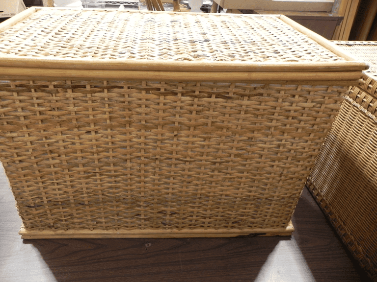 vintage Pier 1 Imports wicker laundry hamper