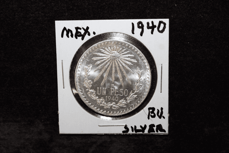 1940 Mexican Silver Un Peso Coin