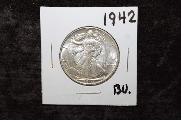 1942 U.S. Walking Liberty Silver Half Dollar
